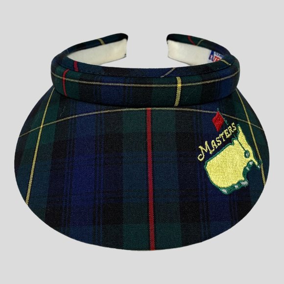 Texace Accessories Masters Golf Plaid Green Blue Sun Visor Hat Pga